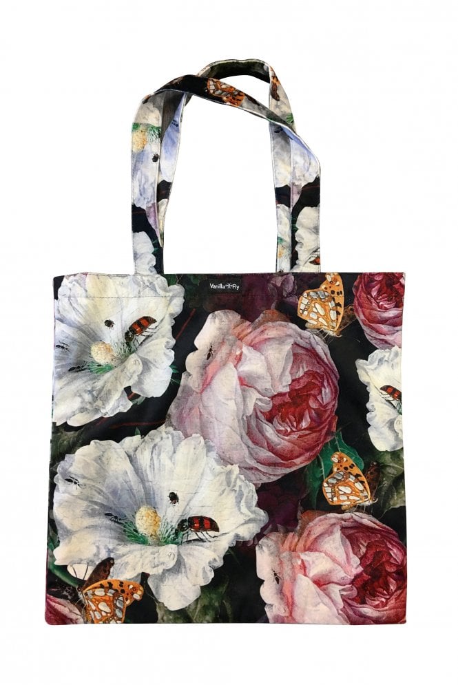 Vanilla Fly Dark Rose Velvet Tote Bag At Sue Parkinson 7881